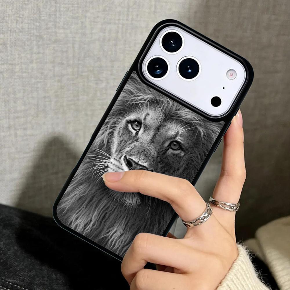 Capa Case for iPhone 17 Air 16 Pro Max 15 Plus 11 13 Mini 14 12 Back Phone Cover Lion tiger animal cool