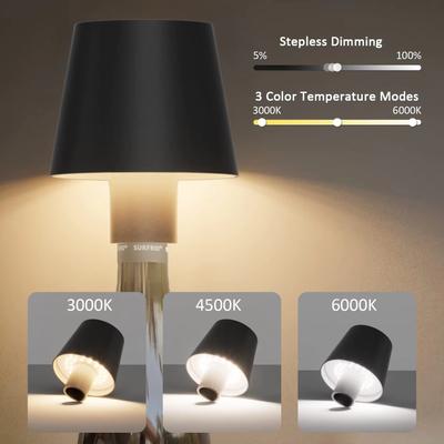 Wine Bottle LED Wireless Table Lamp USB Rechargeable Dining Table Lights Beverage Lamp Top Touch 3-color Infinitely Dimmable