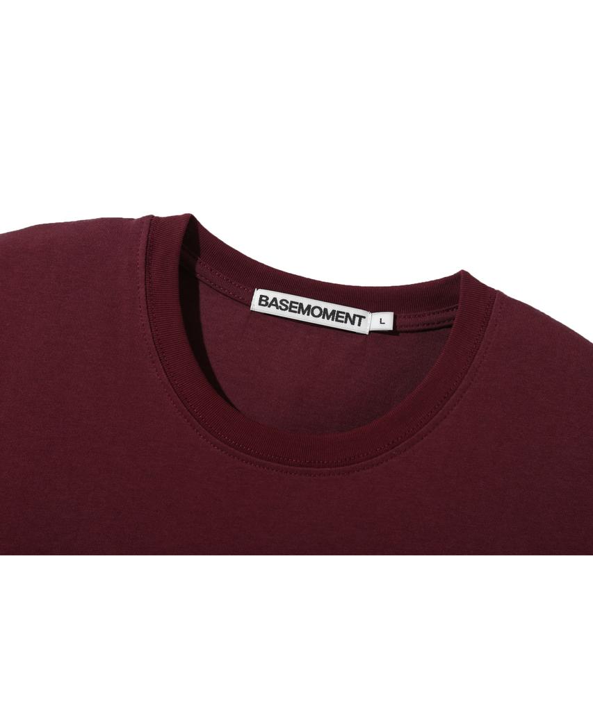 BASEMOMENT Layered Essential T-Shirt Wine