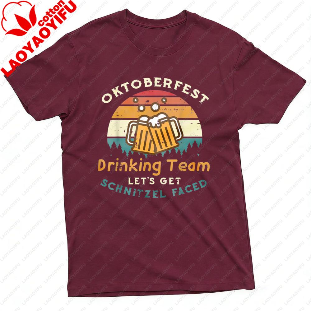 Oktoberfest Trinkteam Herren T-Shirt Baumwolle Kurzarm Lässig Sommer Mode T-Shirt Oktoberfest Party Geschenk für Männer Unisex Oberteil