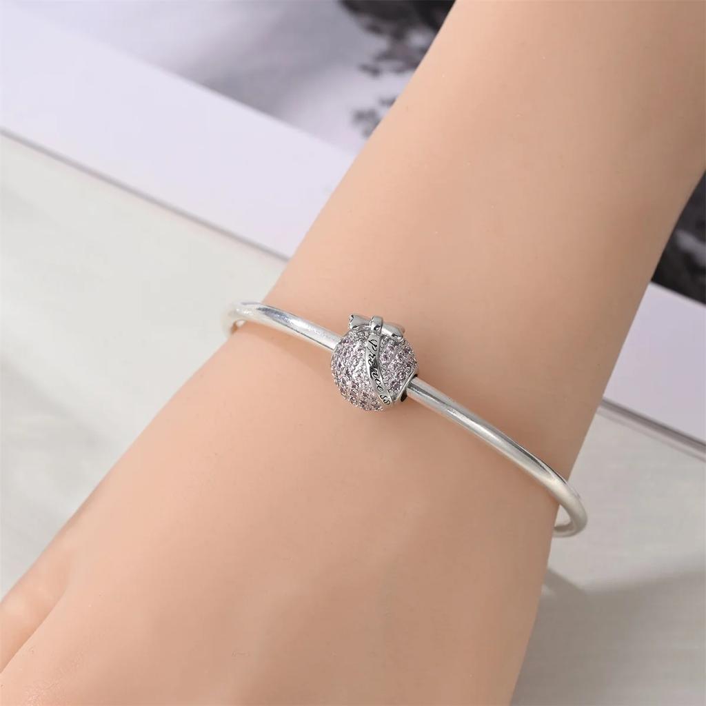 Barevné přívěsky s plnými diamanty Měděné Srdce Kvetoucí Růže Kulaté Korálky Přívěsek Vhodný pro Originální Náramky Náhrdelník Šperky
