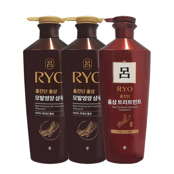 Ryo Hongjindan Red Ginseng Hair Nourishing Shampoo 820ml X2 + Treatment 820ml