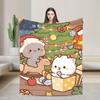 Bubu Dudu Merry Christmas Soft Warm Blankets Airplane Travel Plush Throw Blanket Funny Bedroom Flannel Bedspread Sofa Bed Cover