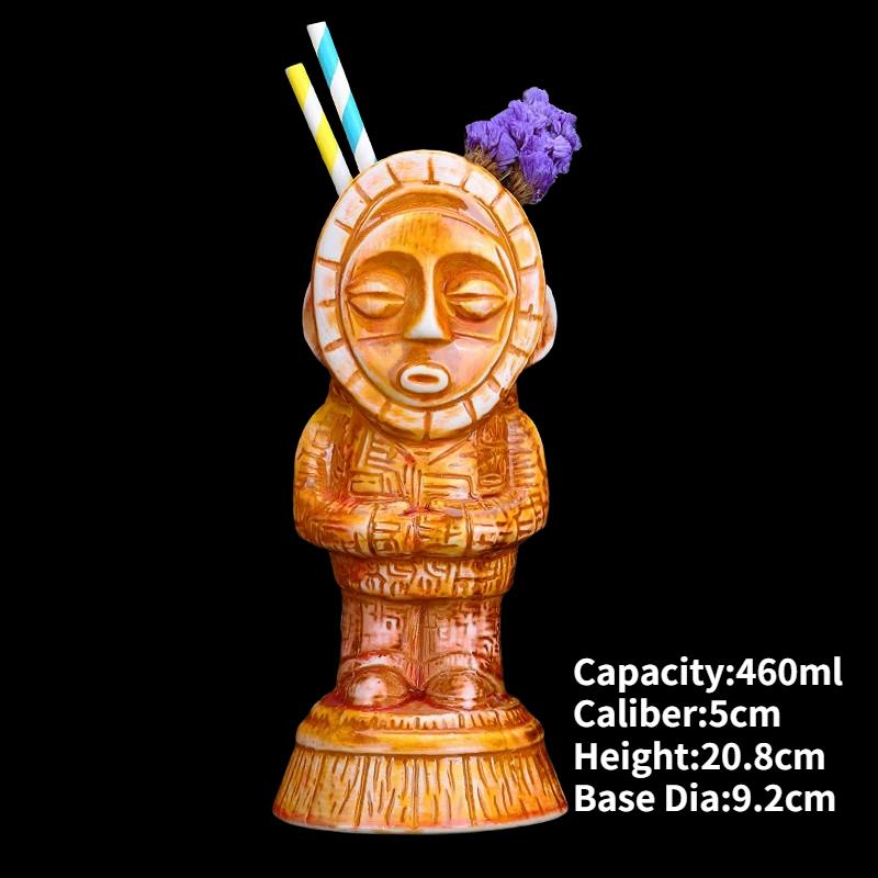 Hawaii Ceramic Tiki Mug Creative Porcelain Beer Wine Mug Party Cocktail Glass Cup Bar Tool