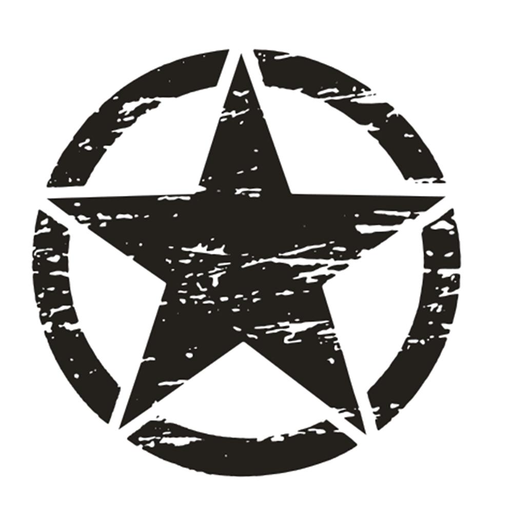 Five-pointed Star Car Sticker D-522 Black