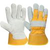 Short Yellow Glue Welder Gloves Full Palm Wear-resistant Heat Insulation Welding Labor Insurance Gloves Cowhide Electric Welding Gardening
