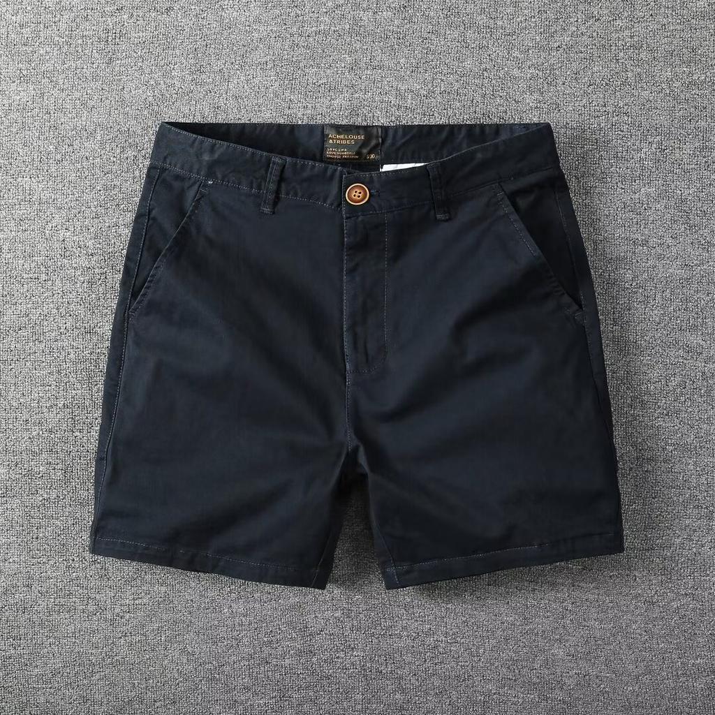 Zomer Mannen Slim Fit Rechte Shorts Mannen Casual Werkkleding Strandshorts Mannen Elastische Taille Meerdere Zakken Sportkleding Mannen Katoenen Broeken