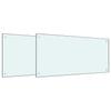 Kitchen Backsplash 2 Pcs White 100 X 50 Cm Tempered Glass