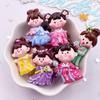 10PCS Resin Colorful Cartoon Kawaii Chinese Style Princess Girl Flat Back Stones Figurines Scrapbooks DIY Bow Accessories Crafts