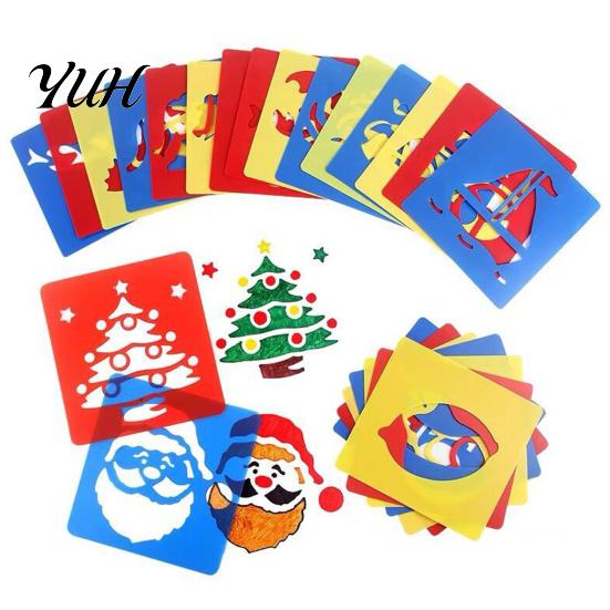 6 Piece Stencil Set Pcs Painting Template Stencils, 5.5x5.9 Inch Washable Reusable DIY Hollow Edge Art Stencils for Wood Paper Fabric, Home