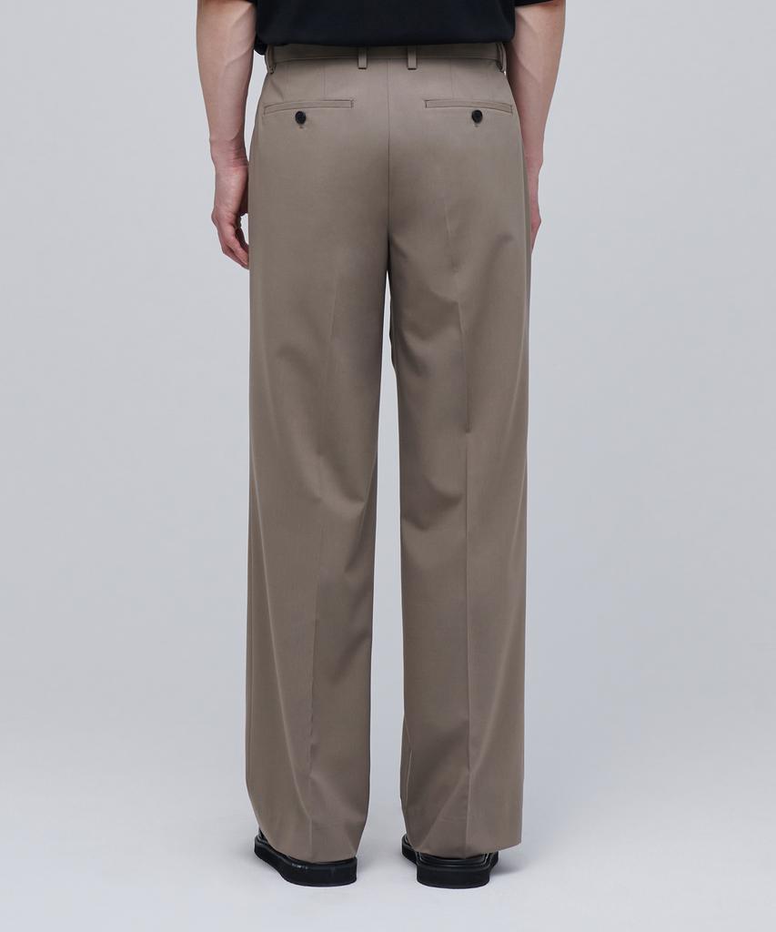 MUSINSA STANDARD [Cooltandard] Real Wide Hidden Elastic Waist Slacks [Dusty Beige]