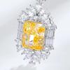 Collier Femme Zirconia Cubique Jaune Scintillant Bijoux de Mode de Luxe pour Mariage Anniversaire Fête Accessoire Cadeau