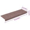 Self Adhesive Stair Treads 15 pcs 65 x 21 x 4 cm Light Brown Rectangular Edge