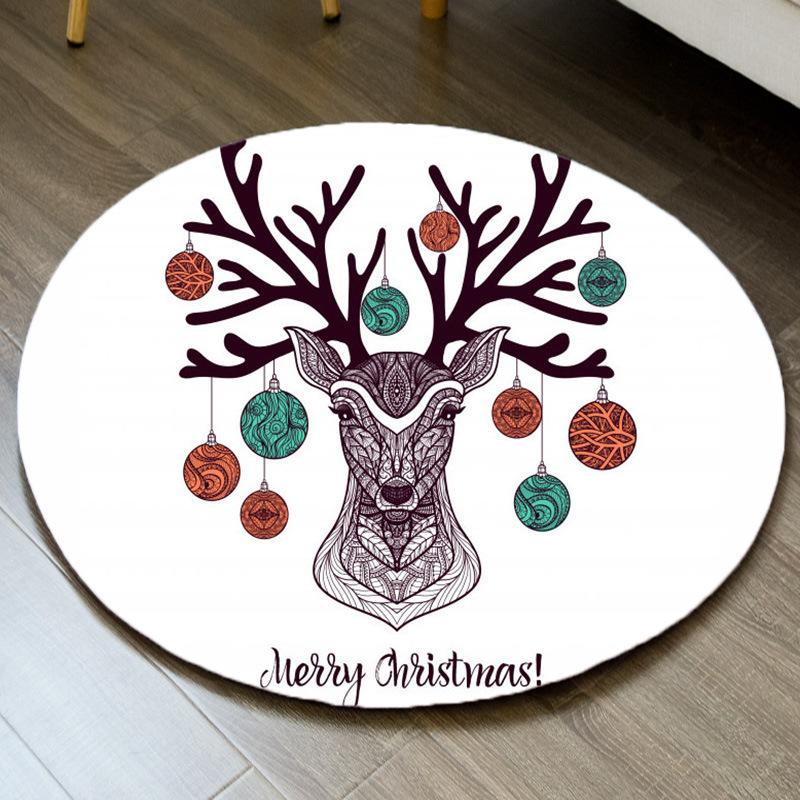 Christmas Carpet Santa Claus Reindeer Print Carpet Living Room Anti Slip Mat Family Christmas Party Decoration New Year Gifts