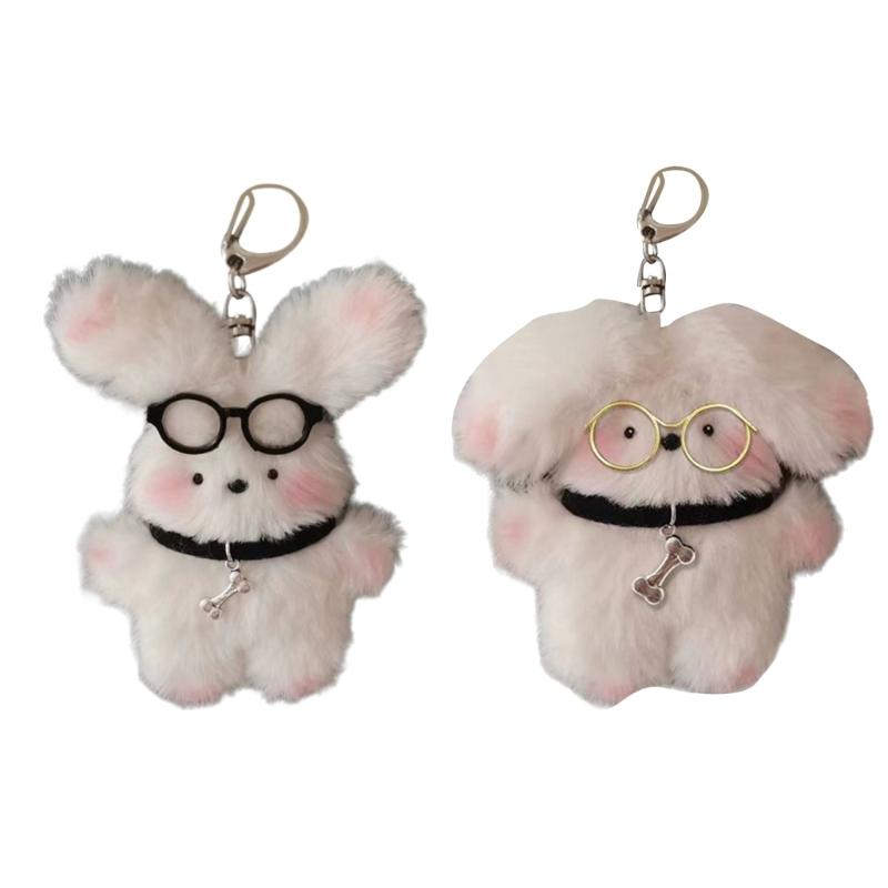 Cute Rabbit Doll Key Chain Stylish Phone Charm Keychain Purse Backpack Wallet Keyring Accessories for Women and Girls