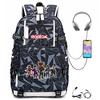 Cartoon Game USB Backpack Large Capacity Hiking Bag College Student Outdoor Travel Casual Daypack
