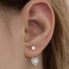 (925 Silver) Dewey Heart Ear Jacket Earrings EC3171
