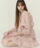 Soire Ribbon Tied Sheer Dress - Peach