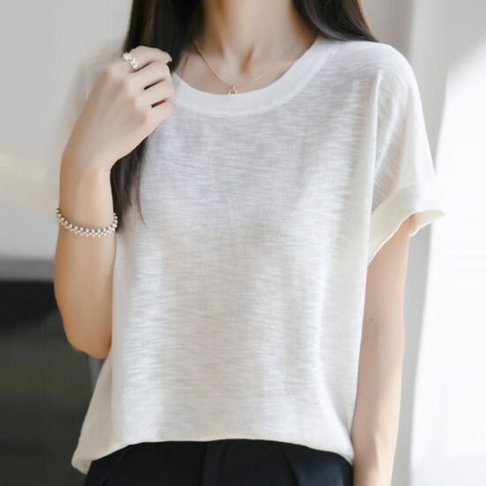 Navava Women Daily Loose FiT Thin Round Neck ShorT Sleeve T shirT nT3305