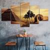 Pyramid Egypt Androsphinx Sunset Canvas 5 Piece Five Panel Wall Print Modern Art Poster Picture Home Decor Gift For Him For Her
