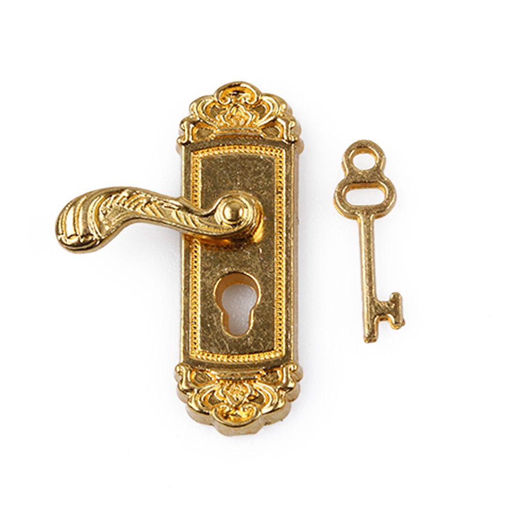 1pc Funny Vintage DIY Accessories 1/12 Dollhouse Miniature Door Lock Mini Key