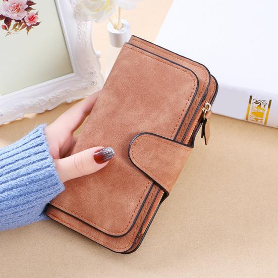 Damen Lange Geldbörse Geldbörse mit großer Kapazität mit Reißverschlusstasche 16 Kartenfächer Ausweisfach Kunstleder Reise-Clutch-Geldbörse für Bargeldmanagement