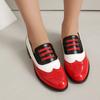 Retro Women Comfortable Oxfords Wingtips Brogues Shoes Low Heels Mixed Colours Walk Wear For Business Formal Dress Date Work