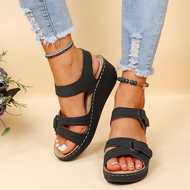 Women Sandals Summer Heels Sandalias Soft Bottom Wedges Shoes For Women Platform Sandals Luxury Shoes On Heel