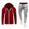 New Casual Sweatshirt Zipper Hooded Sweatshirt Jacket Men's Solid Color Cardigan Suit