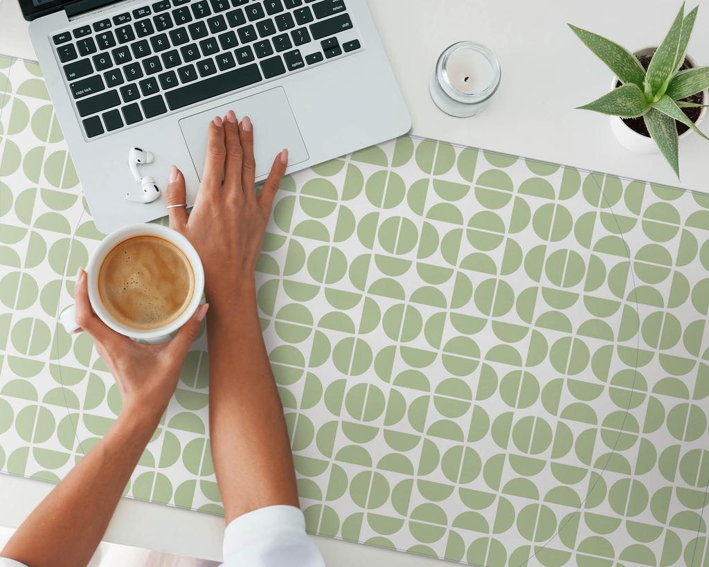 Decorative Mat with Pattern for Desk Geometric Retro Pattern 120X60 Cm