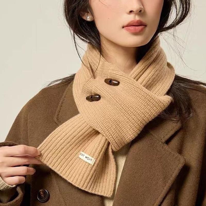 1Pc Knit Multi-functional Scarf Winter Button Korean Version Yarn Neck Brace False Collar