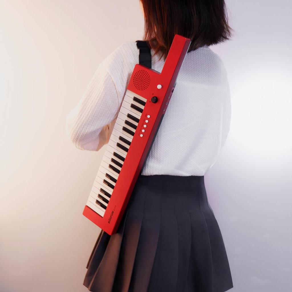 Rechargeable 37 Keys Guitar Electronic Organ Mini Key Board Children Piano with Shoulder Strap and Microphone