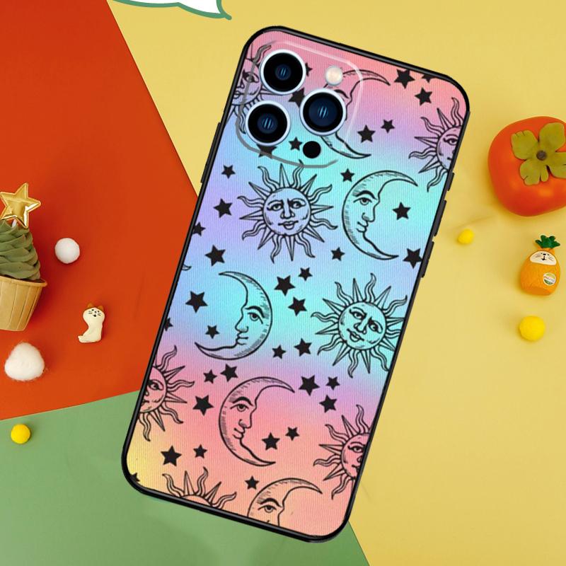 Sun Moons Star Signs Celestial Phone Case For iPhone 18 17 Pro Max 16 15 14 12 11 13 Pro Max Plus 12 13 Mini 16e 17 Air Cover