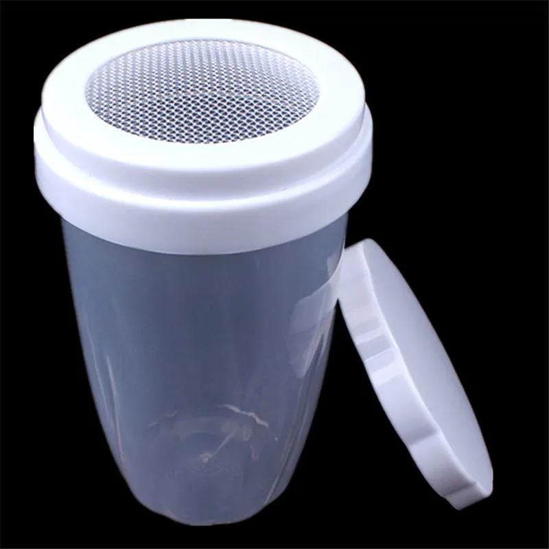 Household Plastic Powder Chocolate Shaker Icing Sugar Powder Flour Powder Cocoa DIY Coffee Sifter Shaker With Cover Bakeware