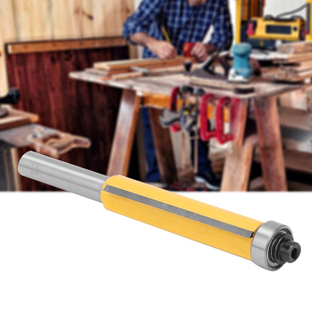 Freza cu coadă de 8mm Freză de lemn cu rulment Bit de finisare la nivel pentru tăiere(8*12.7*50.8mm )