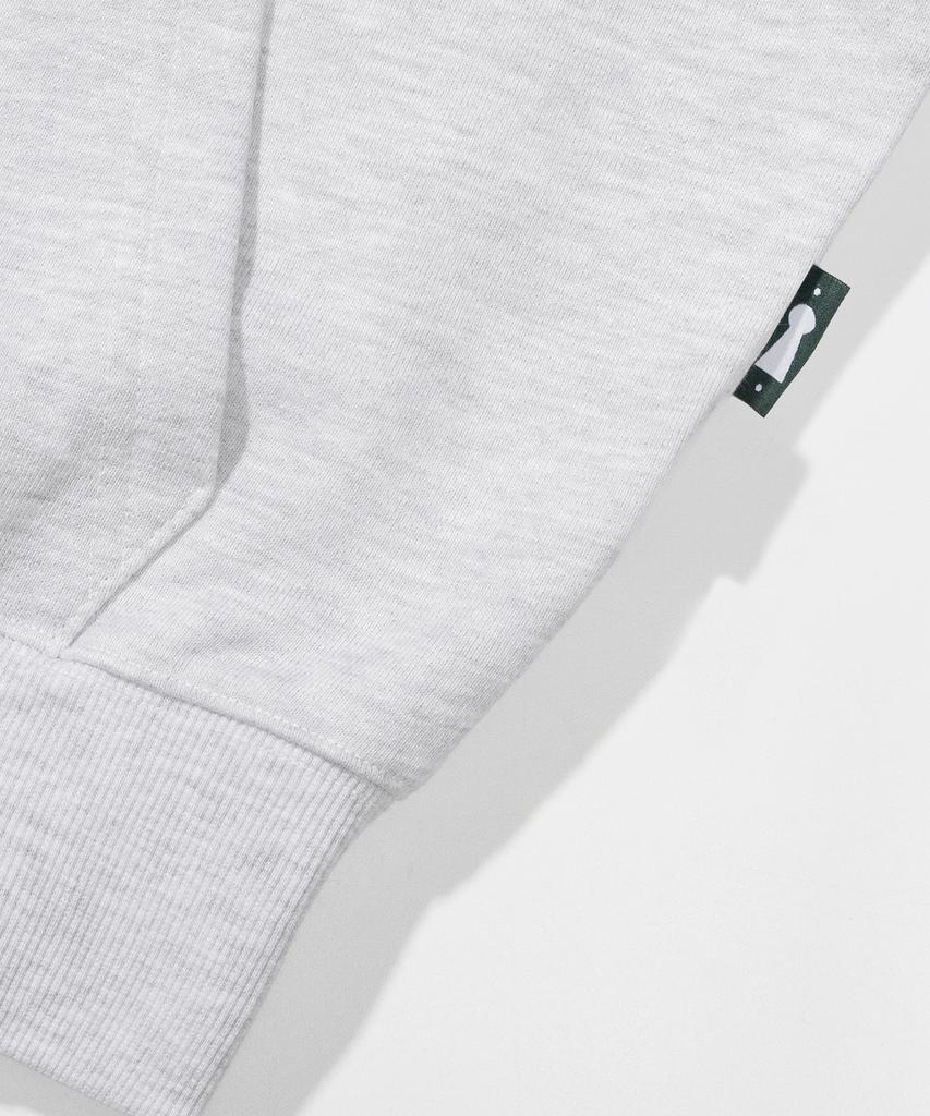 Escapefrom Pink Heartbeat Print Two-Way Zip-Up Hoodie White Melange