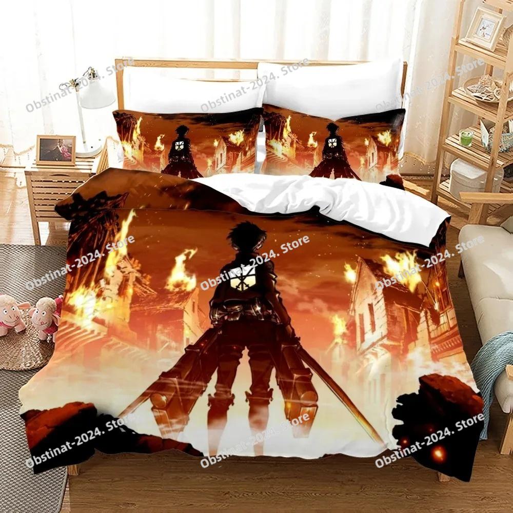 New Attack On Titan Bedding Set Single Twin Full Queen King Size Attack On Titan Bed Set Children Kid Bedroom Duvet Cover Sets