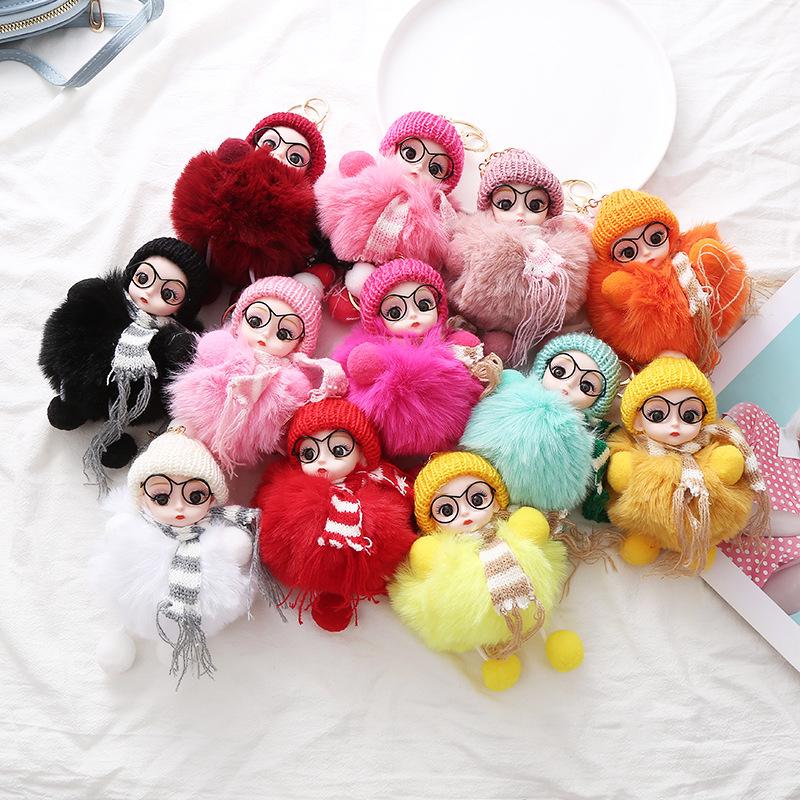 Elf Doll Keychain with Big Eyes - Cute Plush Pendant for Bags, Ornaments, and Gifts for Women.