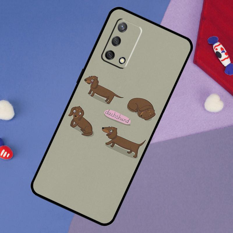 Dachshund Dog Case For OPPO A96 A76 A16 A18 A58 A78 A98 A17 A77 A54 A57 S A74 A5 A9 A53 A52 A72 A15 A93