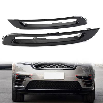 LH & RH For 2018-2022 Range Rover Velar Front Bumper Fog Light Cover Gloss Black