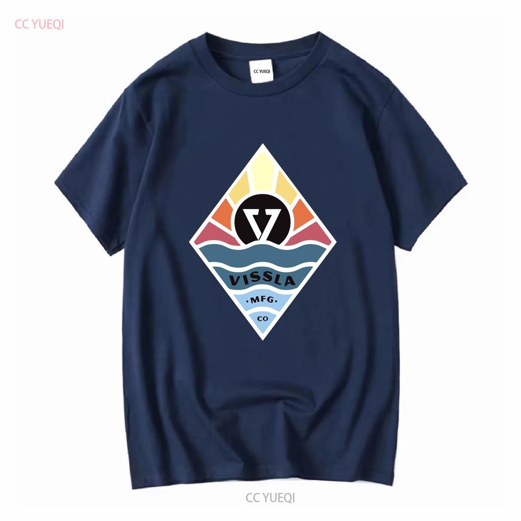 VISSLA Black 2 Sided Logo T Shirt A Grade Mens Size Large Vintage Washed Stretched Fashion Streetwear Comfortable Unisex