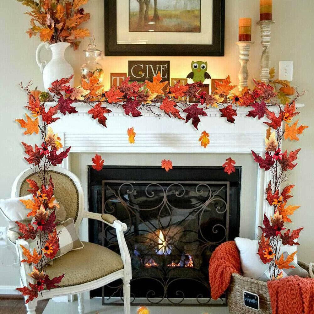 Realistische Herfst Esdoornblad Slinger Voor Thanksgiving En Halloween Decoraties