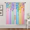 2 Pcs Rainbow print curtains,suitable for bedroom,living room kitchen decoration,home decoration,curtin for window