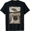 Vintage Pug UFO Encounters - Funny UFO and Pug Selfie T-Shirt Unisex T-Shirt