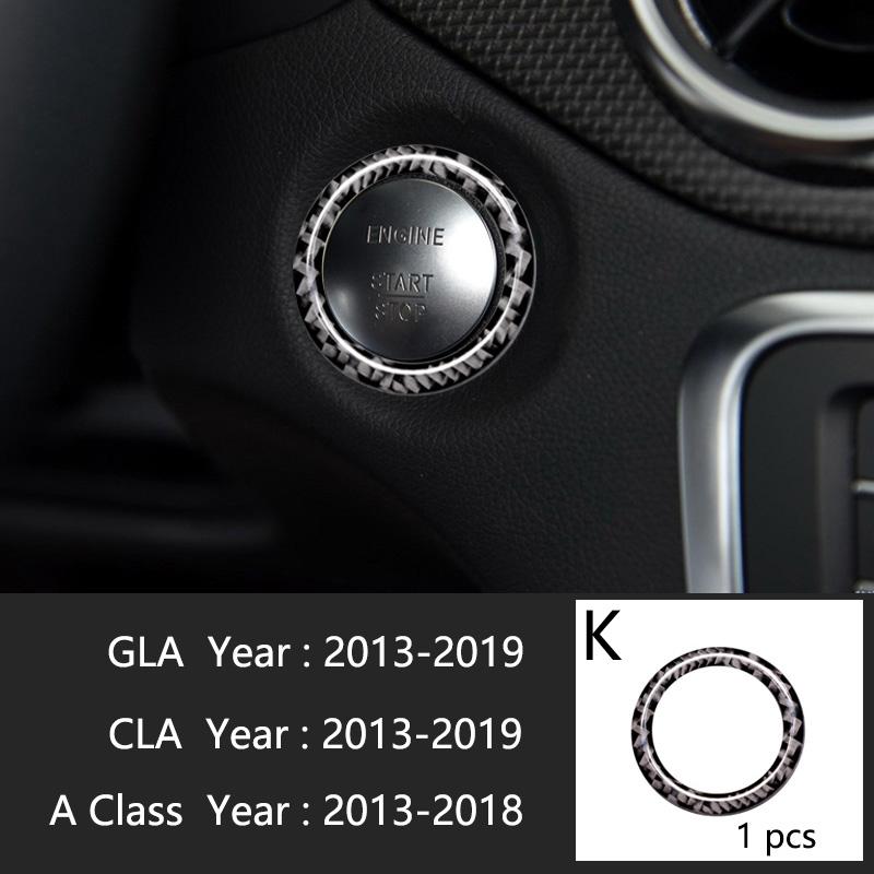 JVC4 Car Styling Carbon Fiber Interior Button Panel Decoration Cover Trim Sticker Frame For Mercedes Benz A Class W176 GLA X156 CLA