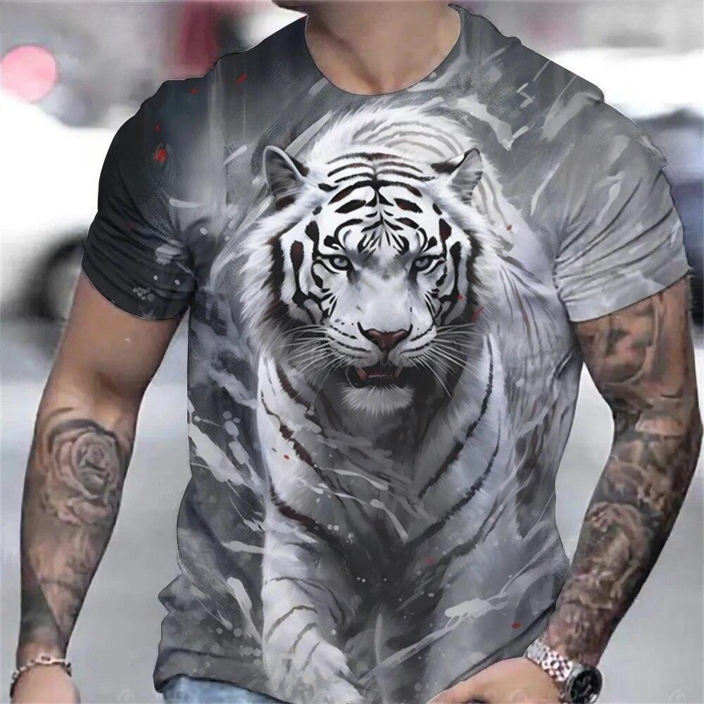 Pár 3D tričko s tygřím potiskem Pánské 3D tričko Dropship Top Krátký rukáv Camiseta Kulatý výstřih Tričko Móda Ležérní Značka