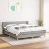 Maison Exclusive - Bettlattenrost mit Matratze Hellgrau 180x200cm Stoff