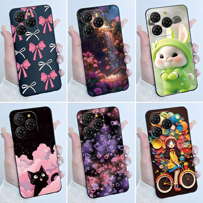 For Blackview Shark 9 5G Case Cute Funny Love Heart Rabbit Soft Silicone Protective Back Cover For Black View Shark 9 Phone Case