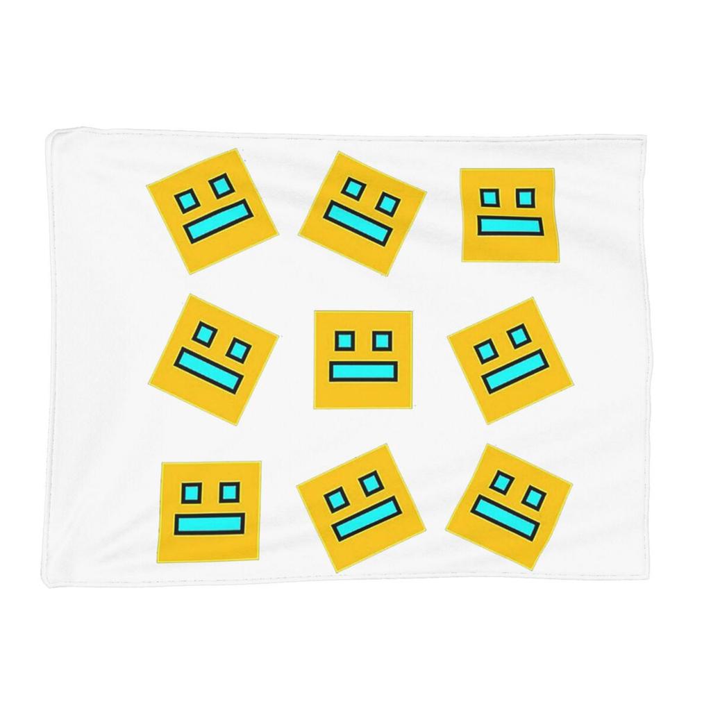 Videogame Geometry Dash Deken Zacht Warm Flanellen Plaid Pluche voor Bed Woonkamer Picknick Reizen Huisbank