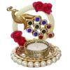 Diwali, Navratri, Ganesh Chaturthi, Noel, Yılbaşı için Metal Tavus Kuşu Çiçekli Dekoratif Tealight Mum Mumluk